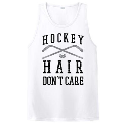 Hockey Hair DonT Care Funny Ice Puck Stick Player Funny Gift PosiCharge Competitor Tank