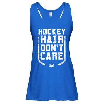 Hockey Hair DonT Care Ice Puck Player Funny Gift Ladies Essential Flowy Tank