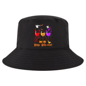 Happy Hallowine Drinking Scary Ghost Boo Pumpkin Halloween Cool Comfort Performance Bucket Hat