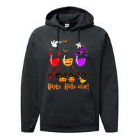 Happy Hallowine Drinking Scary Ghost Boo Pumpkin Halloween Performance Fleece Hoodie