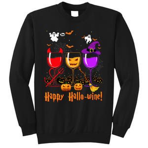 Happy Hallowine Drinking Scary Ghost Boo Pumpkin Halloween Sweatshirt