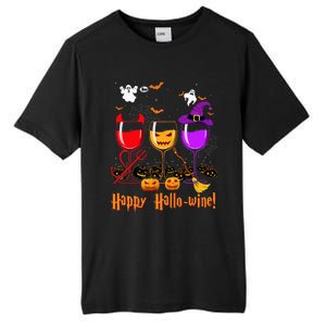 Happy Hallowine Drinking Scary Ghost Boo Pumpkin Halloween Tall Fusion ChromaSoft Performance T-Shirt