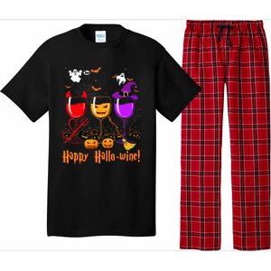 Happy Hallowine Drinking Scary Ghost Boo Pumpkin Halloween Pajama Set