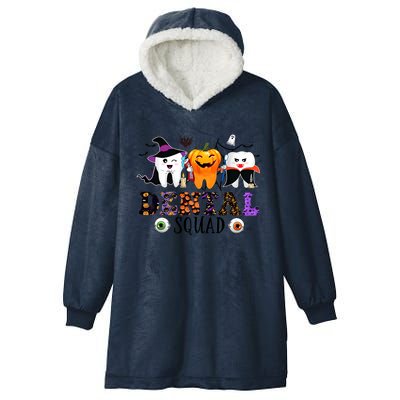 Happy Halloween Dental Squad Dental Pupmkin Spooky Funny Gift Hooded Wearable Blanket