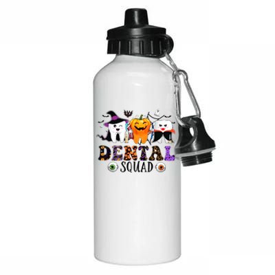 Happy Halloween Dental Squad Dental Pupmkin Spooky Funny Gift Aluminum Water Bottle