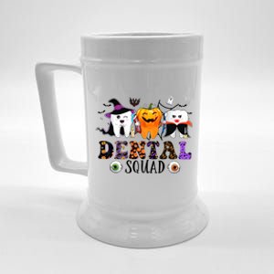 Happy Halloween Dental Squad Dental Pupmkin Spooky Funny Gift Beer Stein