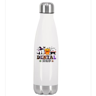 Happy Halloween Dental Squad Dental Pupmkin Spooky Funny Gift Stainless Steel Insulated Water Bottle