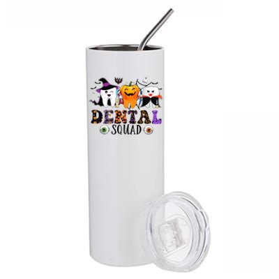 Happy Halloween Dental Squad Dental Pupmkin Spooky Funny Gift Stainless Steel Tumbler