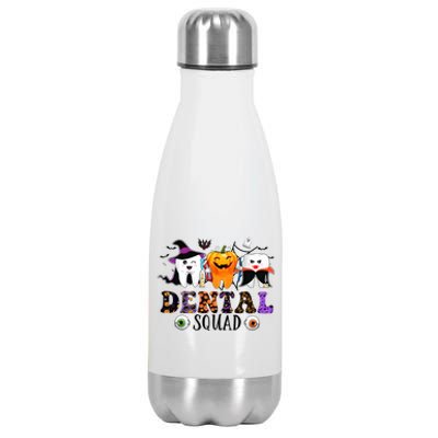 Happy Halloween Dental Squad Dental Pupmkin Spooky Funny Gift Stainless Steel Insulated Water Bottle