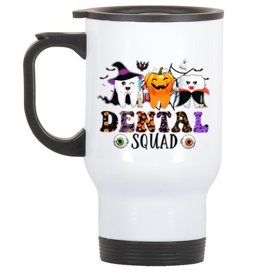 Happy Halloween Dental Squad Dental Pupmkin Spooky Funny Gift Stainless Steel Travel Mug