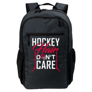 Hockey Hair Dont Care Funny Goalie Ice Sport Gift Daily Commute Backpack