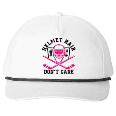 Helmet Hair Dont Care Funny Pink Hockey Mask Cool Gift Snapback Five-Panel Rope Hat