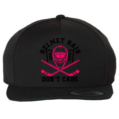 Helmet Hair Dont Care Funny Pink Hockey Mask Cool Gift Wool Snapback Cap