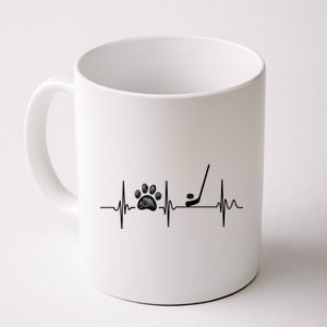 Hockey Heartbeat Dog Cat Paw Print Heartbeat Great Gift Coffee Mug