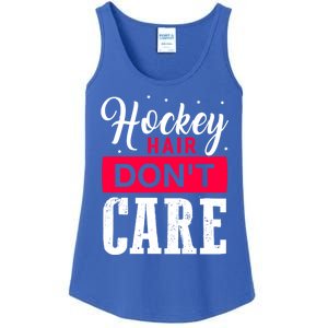 Hockey Hair Dont Care Funny Goalie Ice Sport Cute Gift Ladies Essential Tank