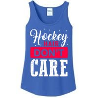 Hockey Hair Dont Care Funny Goalie Ice Sport Cute Gift Ladies Essential Tank