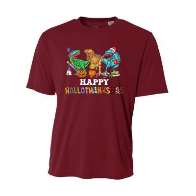 Happy Hallothanksmas Dinossaur Trex Performance Sprint T-Shirt