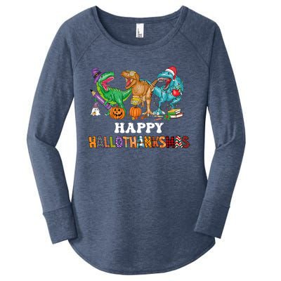 Happy Hallothanksmas Dinossaur Trex Women's Perfect Tri Tunic Long Sleeve Shirt