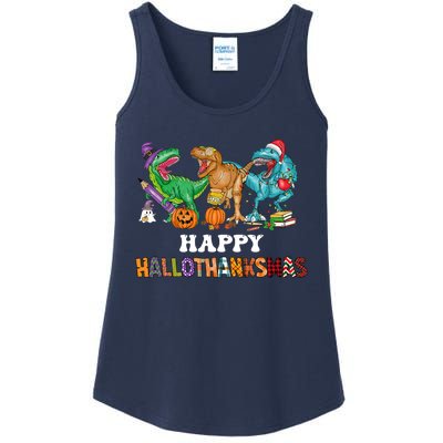 Happy Hallothanksmas Dinossaur Trex Ladies Essential Tank