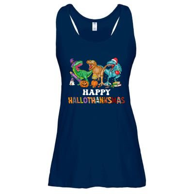 Happy Hallothanksmas Dinossaur Trex Ladies Essential Flowy Tank