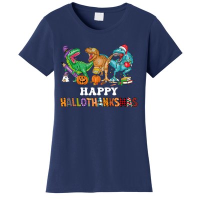 Happy Hallothanksmas Dinossaur Trex Women's T-Shirt