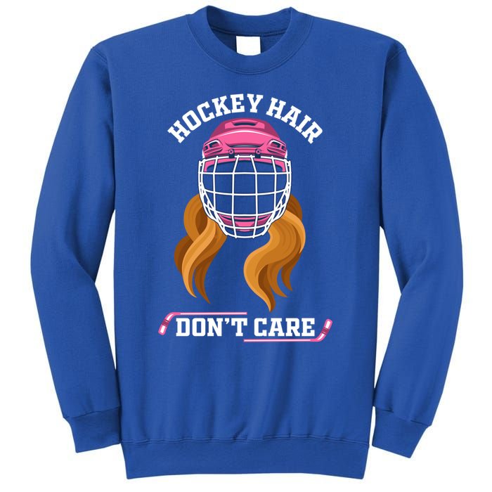 Hockey Hair DonT Care Funny Ice Hockey Gift Sweatshirt