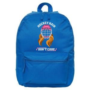 Hockey Hair DonT Care Funny Ice Hockey Gift 16 in Basic Backpack