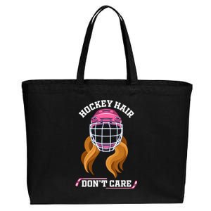 Hockey Hair DonT Care Funny Ice Hockey Gift Cotton Canvas Jumbo Tote