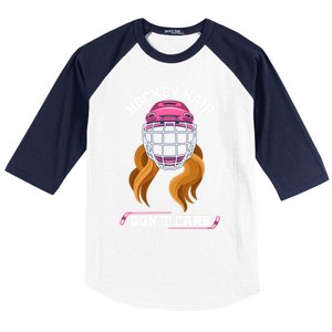 Hockey Hair DonT Care Funny Ice Hockey Gift Baseball Sleeve Shirt