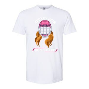 Hockey Hair DonT Care Funny Ice Hockey Gift Softstyle CVC T-Shirt