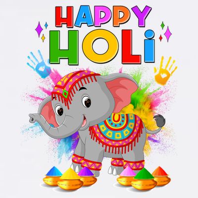 Happy Holi Elephant Celebrating Hindu Holiday T-Shirt