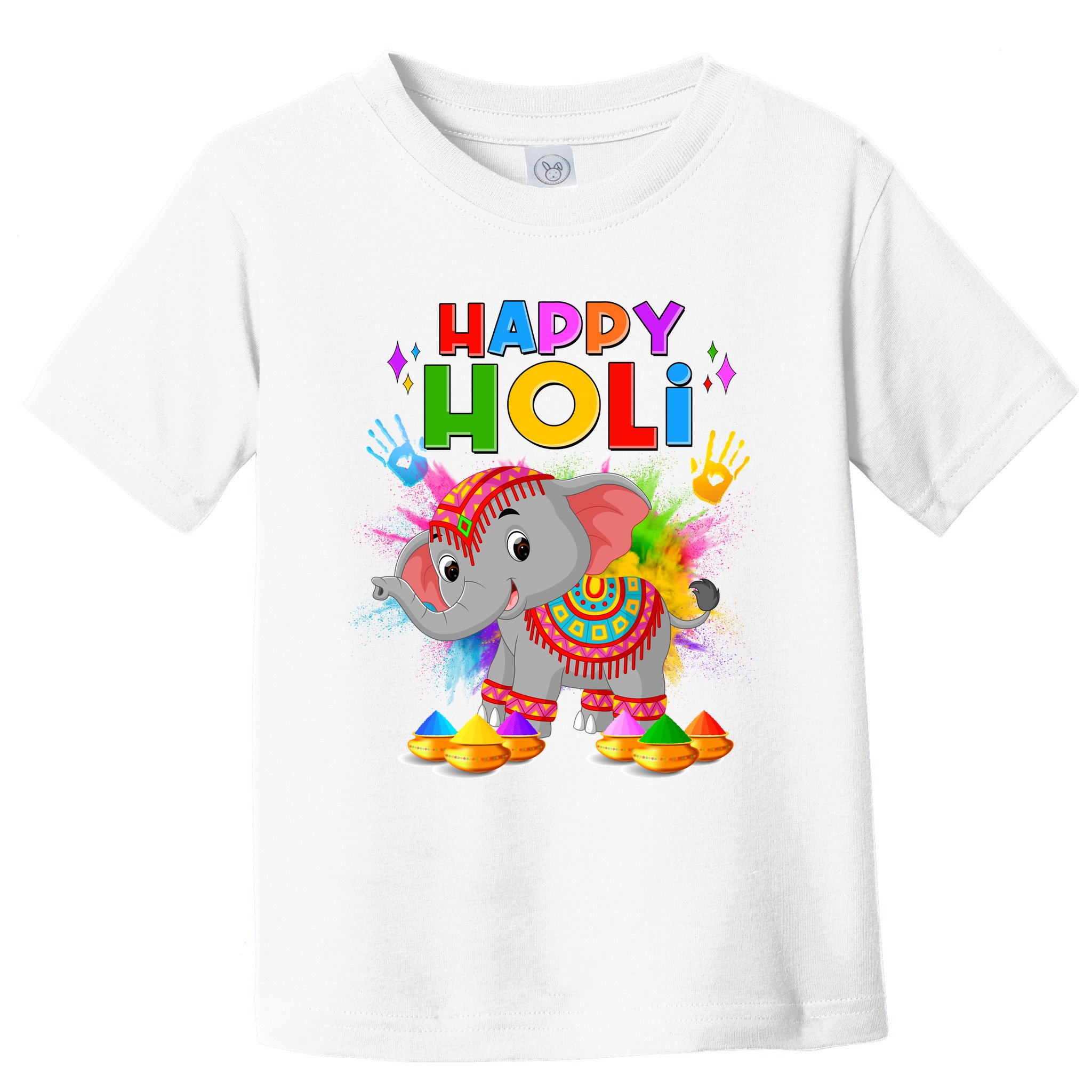 Happy Holi Elephant Celebrating Hindu Holiday Toddler T-Shirt