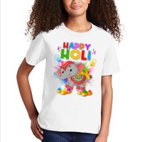 Happy Holi Elephant Celebrating Hindu Holiday Kids T-Shirt