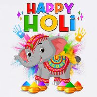 Happy Holi Elephant Celebrating Hindu Holiday Kids T-Shirt