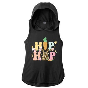 Hip Hop Easter Bunny Festive Spring Ladies PosiCharge Tri-Blend Wicking Draft Hoodie Tank