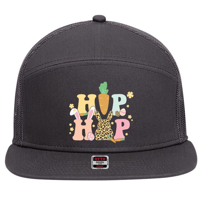 Hip Hop Easter Bunny Festive Spring 7 Panel Mesh Trucker Snapback Hat