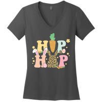 Hip Hop Easter Bunny Festive Spring Women's V-Neck T-Shirt