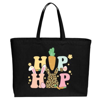 Hip Hop Easter Bunny Festive Spring Cotton Canvas Jumbo Tote