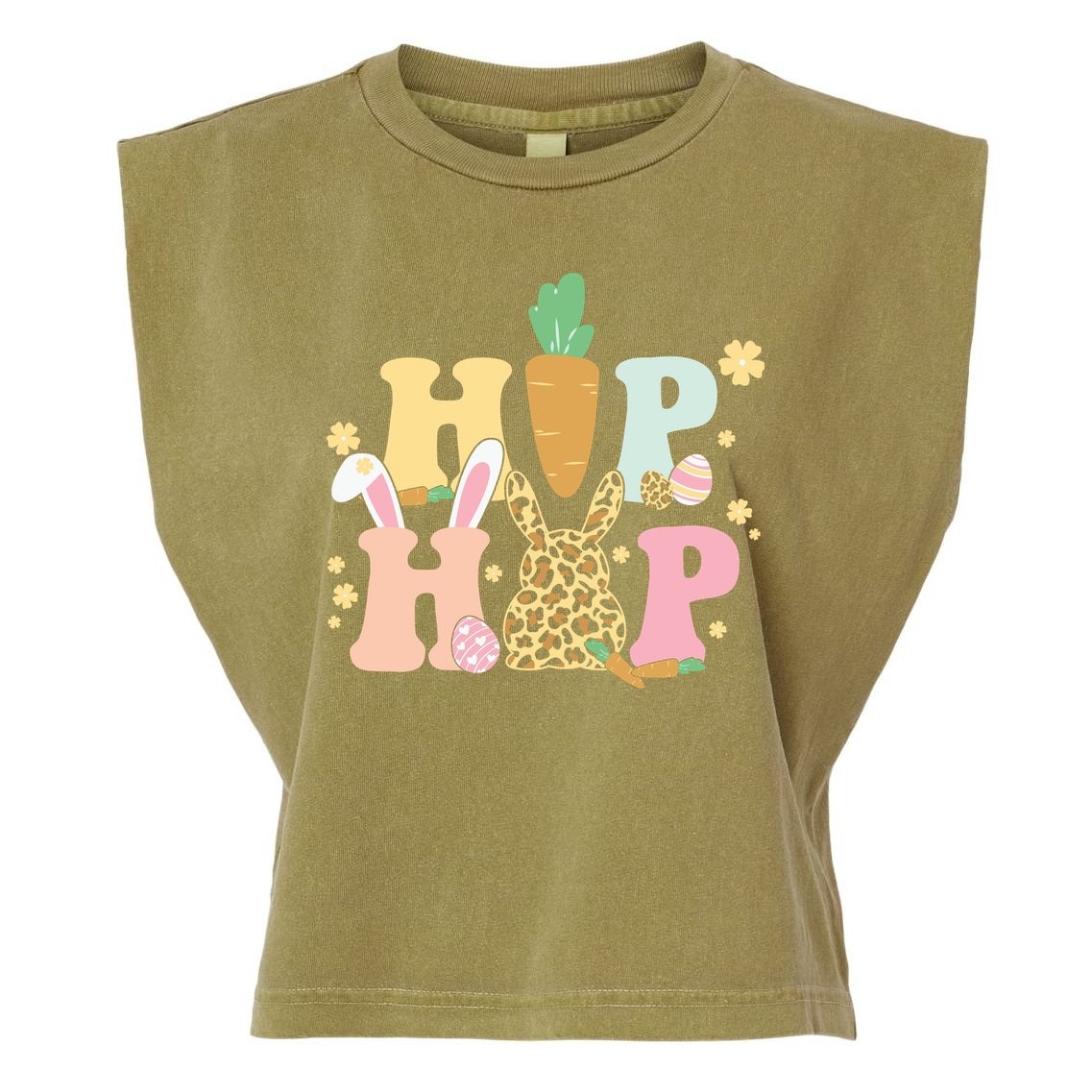 Hip Hop Easter Bunny Festive Spring Garment-Dyed Women's Muscle Tee