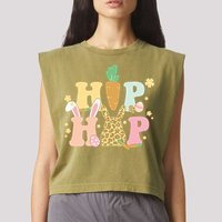 Hip Hop Easter Bunny Festive Spring Garment-Dyed Women's Muscle Tee
