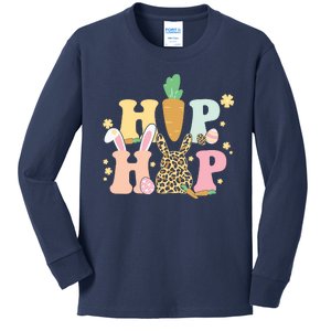 Hip Hop Easter Bunny Festive Spring Kids Long Sleeve Shirt