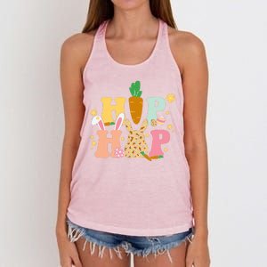 Hip Hop Easter Bunny Festive Spring Women's Knotted Racerback Tank