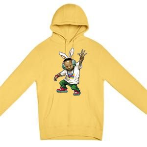 Hip Hop Easter Bunny Face Premium Pullover Hoodie