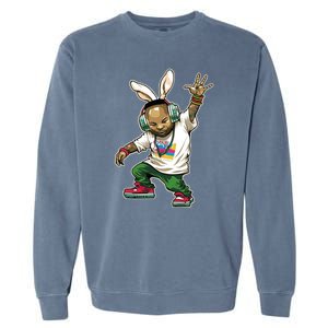 Hip Hop Easter Bunny Face Garment-Dyed Sweatshirt