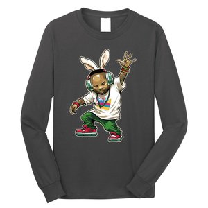 Hip Hop Easter Bunny Face Long Sleeve Shirt