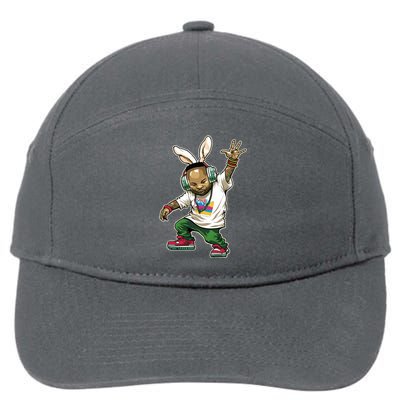 Hip Hop Easter Bunny Face 7-Panel Snapback Hat