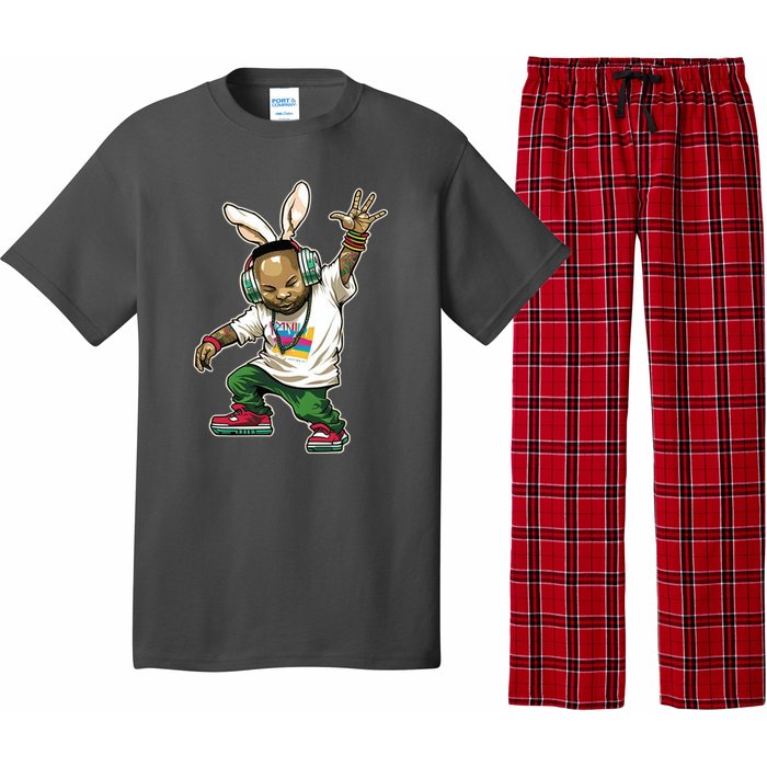 Hip Hop Easter Bunny Face Pajama Set