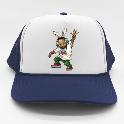 Hip Hop Easter Bunny Face Trucker Hat