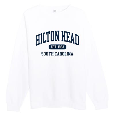 Hilton Head Est 1983 South Carolina Retro Throwback Premium Crewneck Sweatshirt