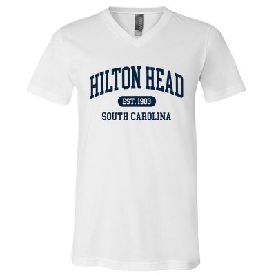 Hilton Head Est 1983 South Carolina Retro Vintage V-Neck T-Shirt